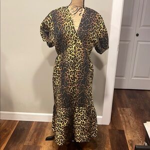 Leopard Print peasant style Dress